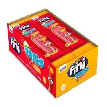 Imagem de Bala Tubes Fini Sabores Morango Com Laranja 12 Unidades 17g