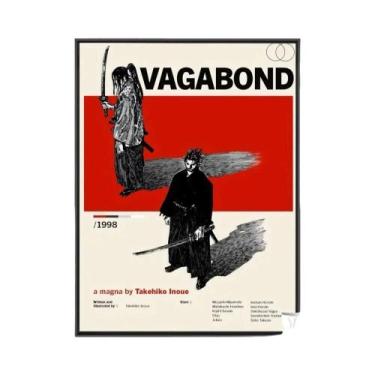 Imagem de Pôster Vintage Japonês Samurai Vagabond Sem Moldura Em Papel Kraft Par