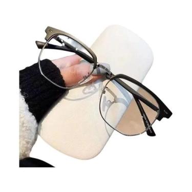 Imagem de Óculos Unissex Com Armação De Metal Preto Anti Luz Azul, Óculos Poligo