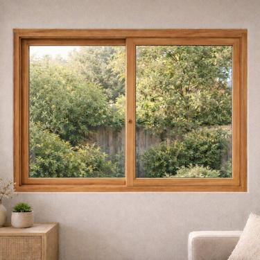 Imagem de Janela de Correr Eucalipto Premium 120x120cm Madecen Natural