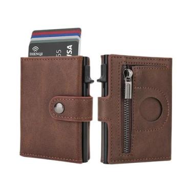 Imagem de Carteira Masculina Slim De Fibra De Carbono Com RFID, Porta-Cartões Mi