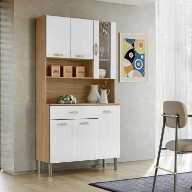 Imagem de Armário Cozinha Compacta Golden Freijó/Supremo 6 Portas e 1 Gaveta - Kits Paraná