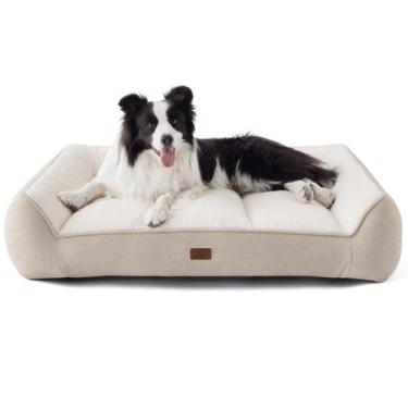 Imagem de Cama Ortopédica para Perros Bedsure Grande Impermeable Lavable Beige C