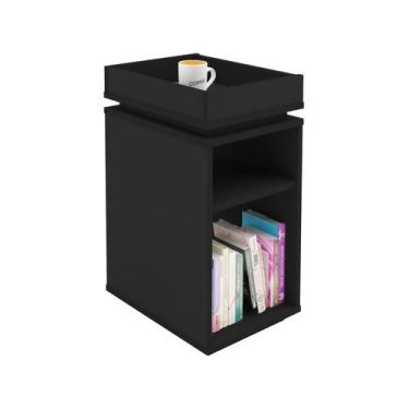Imagem de Mesa Apoio Com 2 Nichos Olivia Artely, Preto