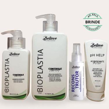 Imagem de Kit Progressiva Orgânica 1L + Reconstrutor 100ml + Acidificante pH Hel