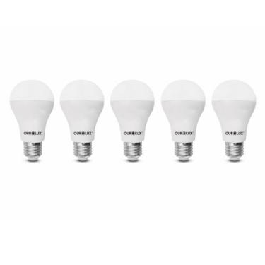 Imagem de Kit 5 lampada led bulbo 9w 12v branco frio 6500k e27 ourolux