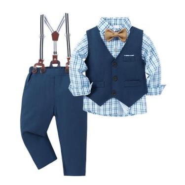 Imagem de Terno formal ZOEREA, roupa de formatura de casamento para meninos, azu