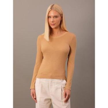 Imagem de Blusa de Ribana  Manga Longa Com Bordado  Havana-Feminino