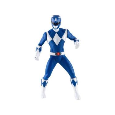 Imagem de Boneco Power Rangers Mimo Toys Articulado Gigante Retro Azul Em Vinil 