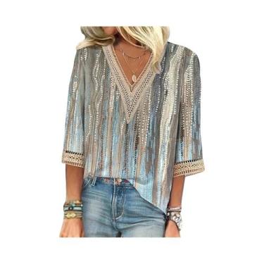 Imagem de Blusa Feminina Elegante De Manga Longa Solta, Moda Casual Para Fim De 