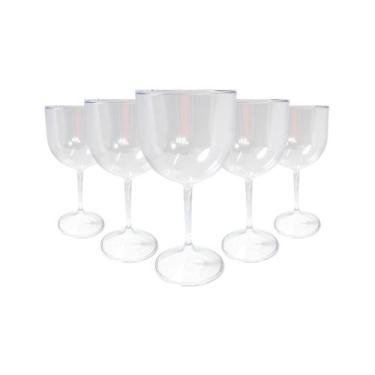 Imagem de Kit 6 Taças de Gin Acrílico Cristal 450ml p/ Festas Eventos Casamentos