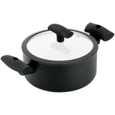 Imagem de Caçarola Hercules Antiaderente com Tampa - Preto 2,5L 20cm Soft Touch