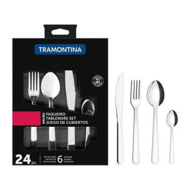 Imagem de Faqueiro Tramontina Aço Inox Malibu 24 Peças, Inox, 24 peças