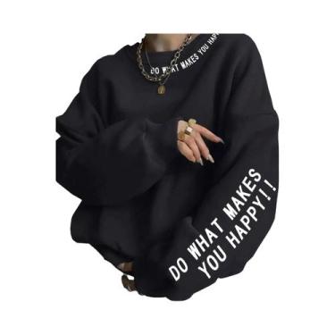 Imagem de Moletom Feminino Quente E Macio Com Capuz, Estilo Streetwear, Estampa 