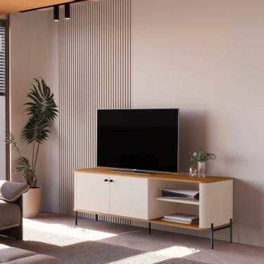 Imagem de Rack para TV ate 60 Polegadas 2 Portas com Pes Em MDF Tucupi JB Moveis