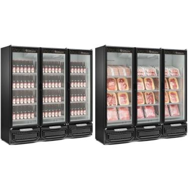 Imagem de Expositor De Bebidas Vertical 3 Portas Gcbc1450 Preto 220V Gelopar