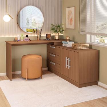 Imagem de Penteadeira com Cômoda Rocher 2 Portas 3 Gavetas Freijó - Pnr Móveis