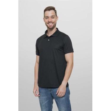 Imagem de Camisa Polo Masculina Preta 100% Poliéster Piquet Sublimática para Sub