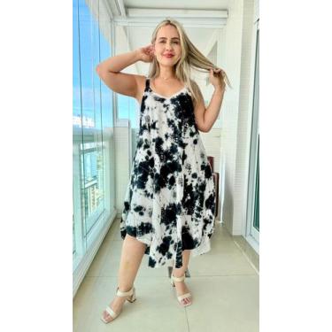 Imagem de Vestido Indiano Boho Chic Trapézio Plus Size Bordado c/ Bolsos Cod 02 