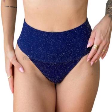 Imagem de Calcinha Avulsa Hot Pants Faixa Lurex Cores - Califórnia Brasil, Azul 