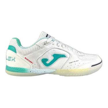 Imagem de Chuteira Futsal Joma Top Flex Original Couro Quadra Indoor Cor:Branco/