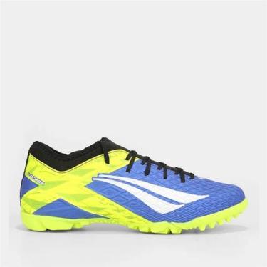 Imagem de Chuteira Society Penalty RX Locker Y-3, Azul, Verde limão, 40