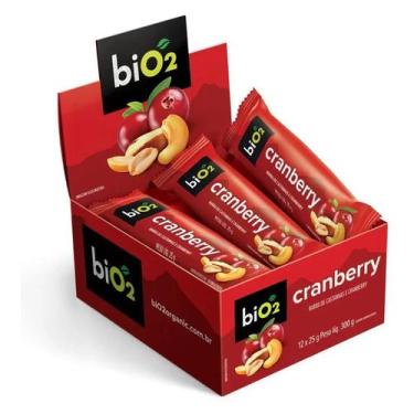Imagem de Barra de Castanhas e Frutas Cranberry biO2 Nuts (Cx 12un de 25g)