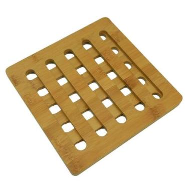 Imagem de Descanso de panela quadrado em bamboo 18x18x1cm - homecook