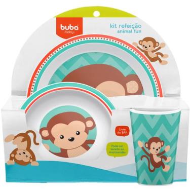 Imagem de Pratinho Infantil Bowl Copo Para Bebê Buba Macaco