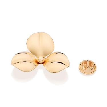 Imagem de Broche flor abaulada banhado a ouro 542866 Rommanel Cor:Dourado, Doura