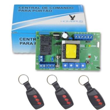 Imagem de Placa Central de Comando Portão PCR-55 com 3 Controles Hombrus
