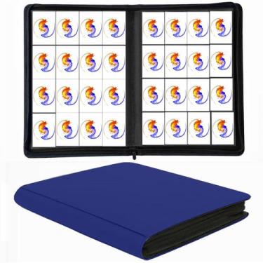 Imagem de Álbum fichário para cartas yesogreat com 16 bolsos, capa em PU azul