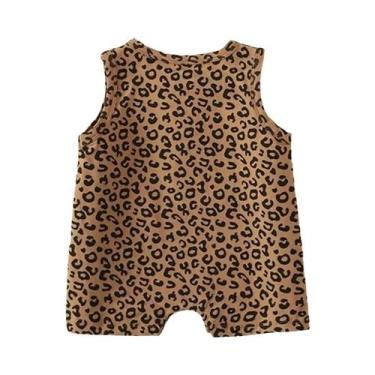 Imagem de Macacão Sem Mangas Para Bebê Recém-Nascido Com Estampa De Leopardo Par