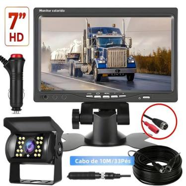 Imagem de Kit De Câmera De Ré Para Monitor De 17,78cm Com Cabo De 4 Pinos Para R