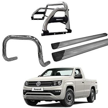 Imagem de Kit Quebra Mato+Estribo P.PRATA +Santo An H2 AMAROK CS CROMO