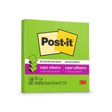 Imagem de Post-it, 3M, Bloco de Notas Adesivas Refil, 76 mm x 76 mm, 90 folhas - Verde Lima