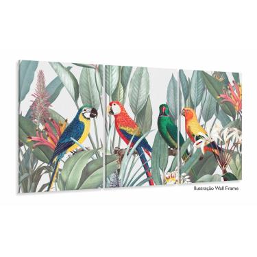 Imagem de Quadro Decorativo Passaros Pintura Sala Quarto 120x60