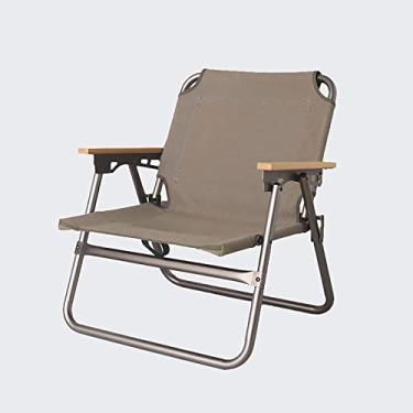 Imagem de Cadeiras de acampamento dobráveis portáteis para caminhada, pesca, churrasco suportam 99,8 kg ao ar livre leve cadeira de praia cadeiras de piquenique, marrom, 55 x 45 x 60