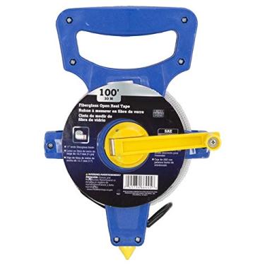 Imagem de Edward Tools Carretel de fita métrica 30 metros – Medida extra longa de fibra de vidro para pesquisadores, avaliadores, paisagens, ar livre, esportes, beisebol, trilha, trabalho de paisagem, lâmina de 1,27 cm de largura