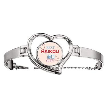 Imagem de N/A N/A Bracelete Art Deco Fashion Belt Road City Icon Pulseira Coração Joias Fio Bangle, medium, metal