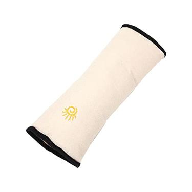 Imagem de AIZHIYI Capa de cinto de segurança de carro de pelúcia respirável almofada de ombro de cinto de segurança infantil (bege)