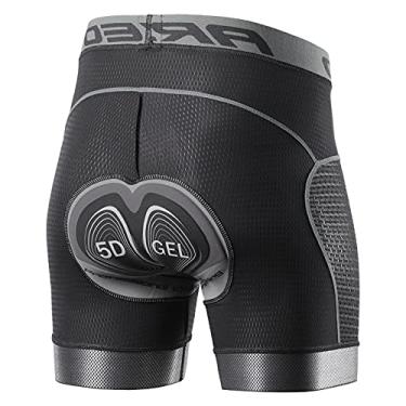 Imagem de Qudai Calção de baixo para bicicleta masculino 5D acolchoado com gel de secagem rápida MTB para bicicleta