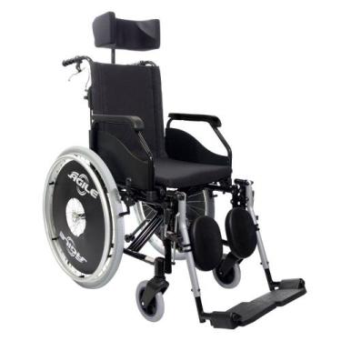 Imagem de Cadeira De Rodas Alumínio Ágile Reclinável 44cm Preta - Jaguaribe