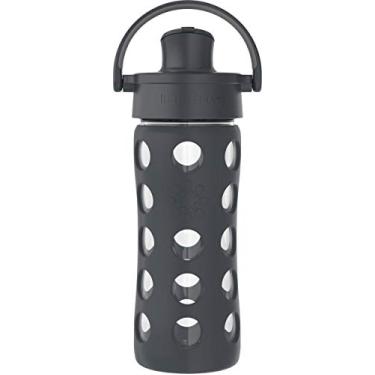 Imagem de Lifefactory Tampa flip ativa de 350 ml, garrafa de água de vidro de carbono