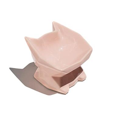 Imagem de Comedouro Elevado Alto Ergonômico para gatos GEO (Rosa)