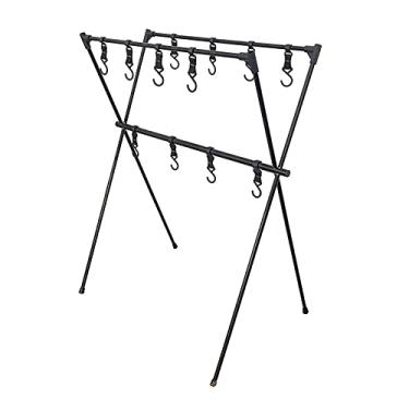 Imagem de Tingpai Panelas de acampamento dobráveis leves P telei suspensa de p telei em liga de alumínio portátil Fer menta pa chur sco ao ar livre zenamento de roupas ide Suporte com ganchos