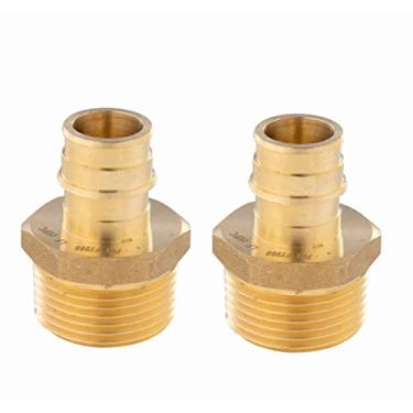 Imagem de Pacote com 2 adaptadores macho NPT EFIELD Pex A de fluxo completo 3/4" Pex X 1" F1960, sem chumbo - 2 peças