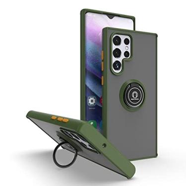 Imagem de Capa de telefone com suporte para Samsung Galaxy S21 S20 S22 A12 A21S A22 A31 A32 AA51 A52 A70 A71 M62 M21 M30 M31s M51 Capa magnética, verde do exército, para Samsung S21