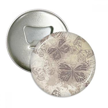 Imagem de Elegante vintage cinza borboleta papel de parede abridor de garrafas ímã de geladeira emblema multifuncional