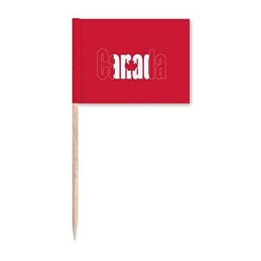 Imagem de Bandeira do país do Canadá Art Deco presente moda palito de dente bandeiras marcadoras decoração de festa